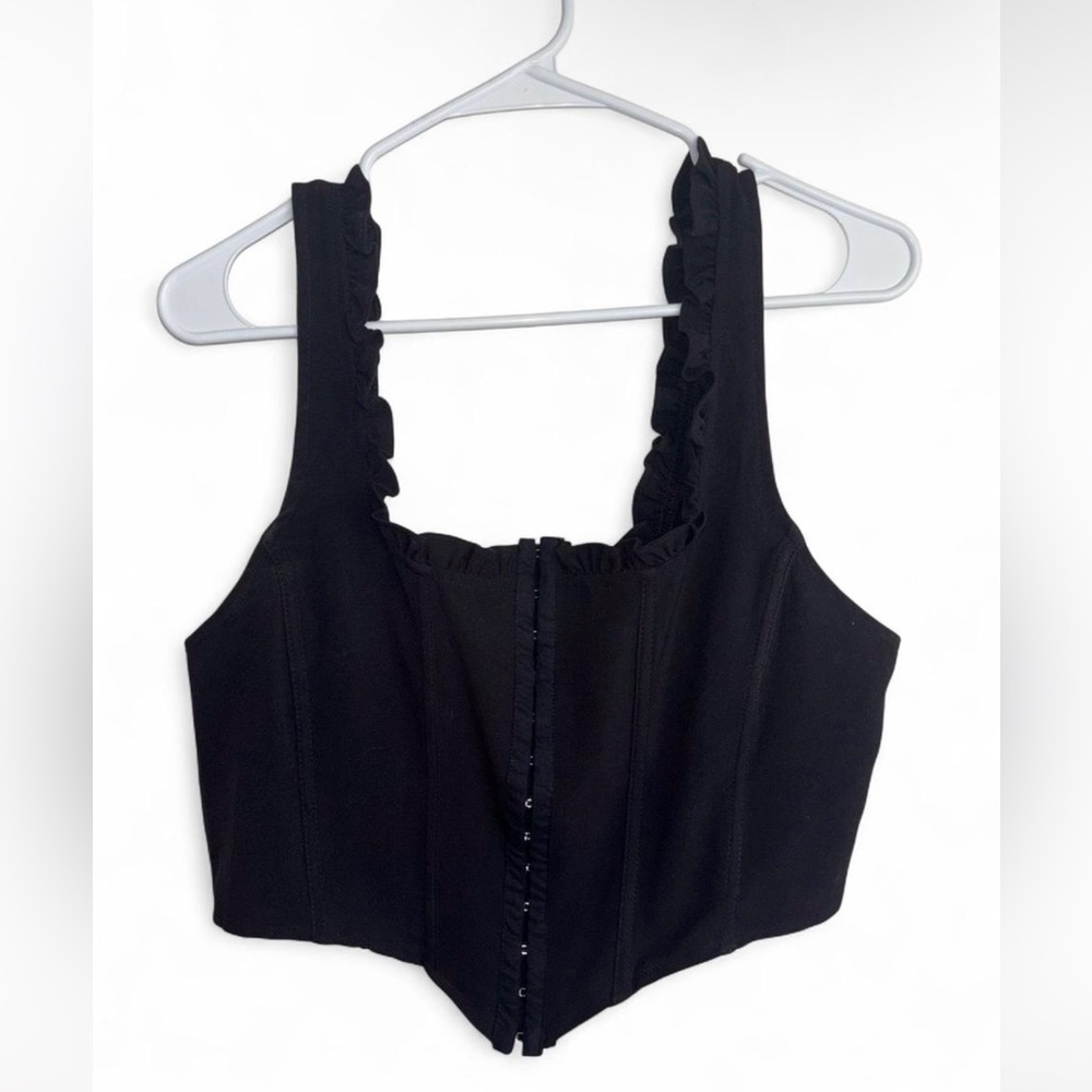 Forever 21 Black Ruffled Top